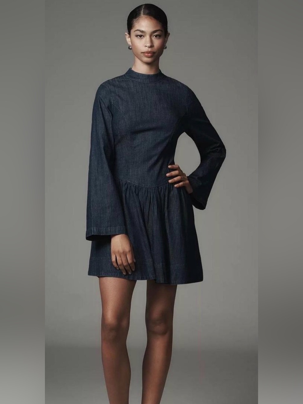 Anthropologie denim drop waist dress